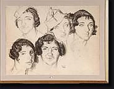 Studio di visi di donna